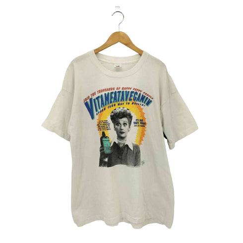 フルーツオブザルーム FRUIT OF THE LOOM 90s USA製 シングルステッチ I LOVE LUCYプリント コピーライト1992 クルーネックTシャツ メンズ import:XL