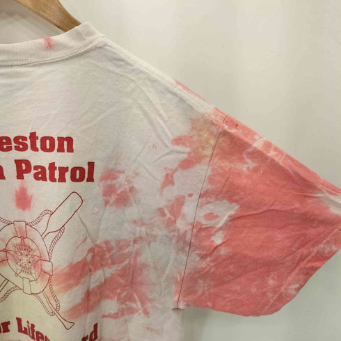 ヘインズ Hanes 00s タイダイ柄 GALVESTON BEACH PATROLプリント クルーネックTシャツ メンズ import:M