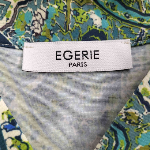 EGERIE PARIS 総柄 七分袖 ストレッチワンピース レディース