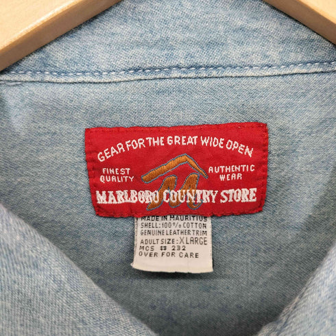 マルボロ Marlboro 90s ダンガリー サファリシャツ デニムシャツ メンズ import:XL