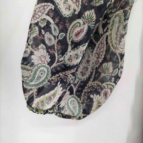 ザラ ZARA L/S 総柄シースルーブラウス レディース import:XS