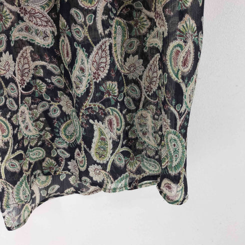ザラ ZARA L/S 総柄シースルーブラウス レディース import:XS