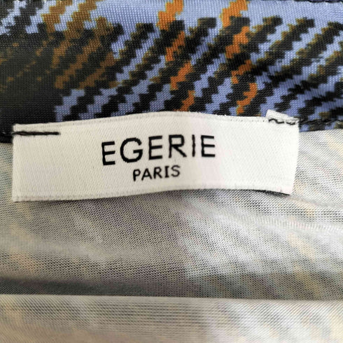 EGERIE PARIS チェック柄 七分袖 ロングワンピース レディース