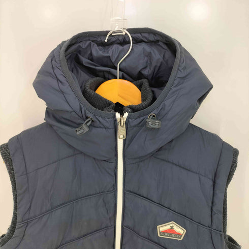 スーパードライ Superdry 極度乾燥(しなさい) Premium Black Label 裏地フリース 中綿 フーデット ベスト メンズ import:L
