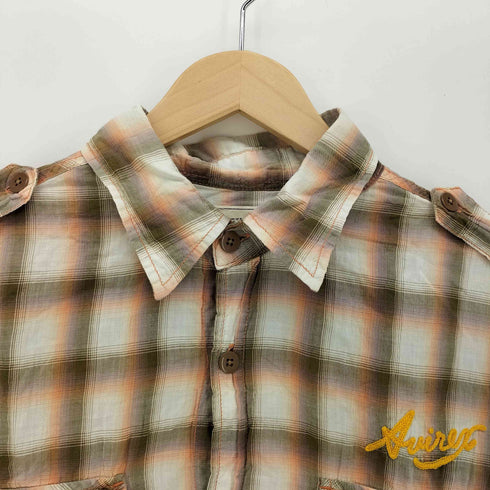 アヴィレックス AVIREX チェーンステッチ オンブレ チェック S/S シャツ メンズ import:XL