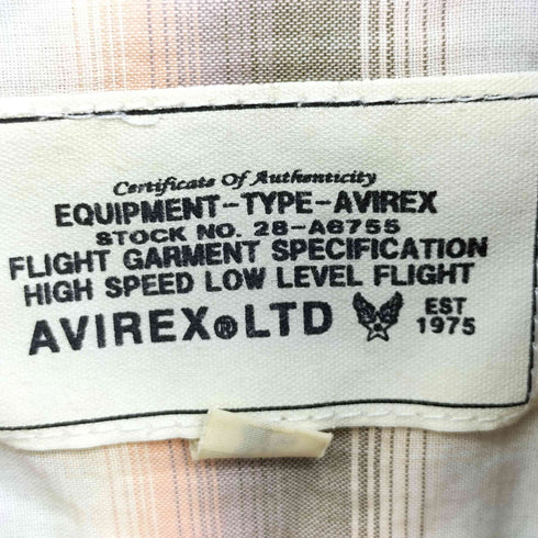 アヴィレックス AVIREX チェーンステッチ オンブレ チェック S/S シャツ メンズ import:XL