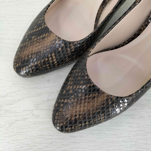 コールハーン COLE HAAN 型押し パイソン ヒールパンプス レディース US:7.5