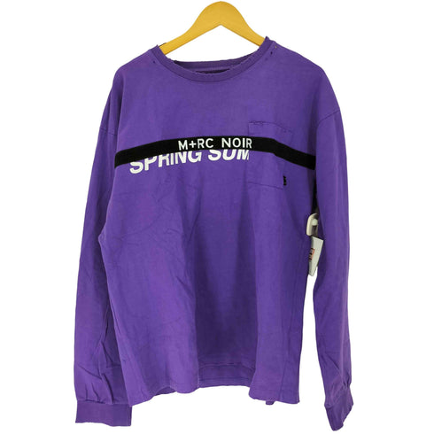 マルシェノア M+RC NOIR ダメージ ロゴプリント L/S クルーネックTシャツ ボロ 襤褸 メンズ import:XL