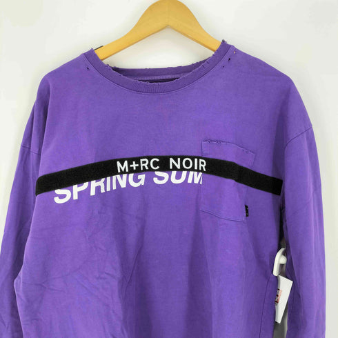 マルシェノア M+RC NOIR ダメージ ロゴプリント L/S クルーネックTシャツ ボロ 襤褸 メンズ import:XL