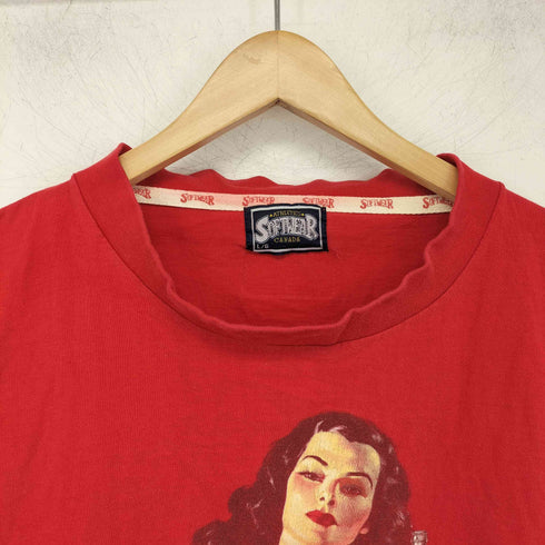 SOFTWEAR シングルステッチ 企業ロゴ ピンナップガール Tシャツ メンズ L/G