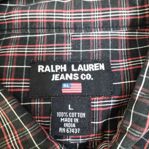 ポロジーンズカンパニーラルフローレン POLO JEANS COMPANY RALPH LAUREN 90-00S チェック柄 L/S ボタンダウンシャツ メンズ import:L