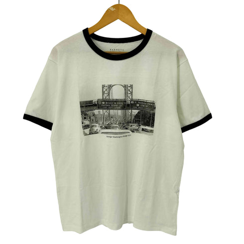 バーニーズニューヨーク BARNEYS NEWYORK フォトプリント リンガーTシャツ メンズ import:L