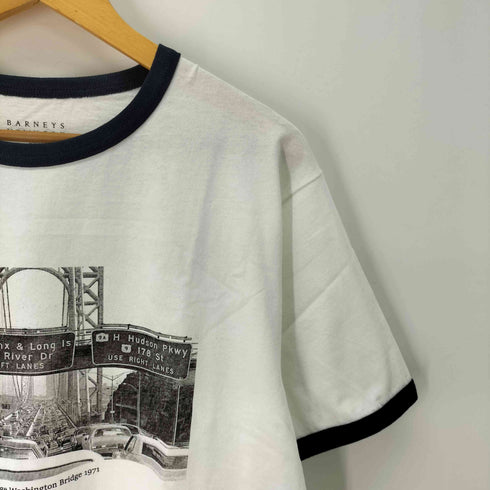 バーニーズニューヨーク BARNEYS NEWYORK フォトプリント リンガーTシャツ メンズ import:L