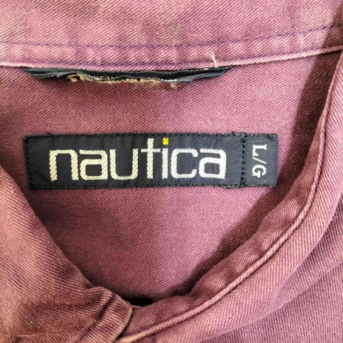 ノーティカ NAUTICA 90S ロゴ刺繍 L/S シャツ メンズ import:L