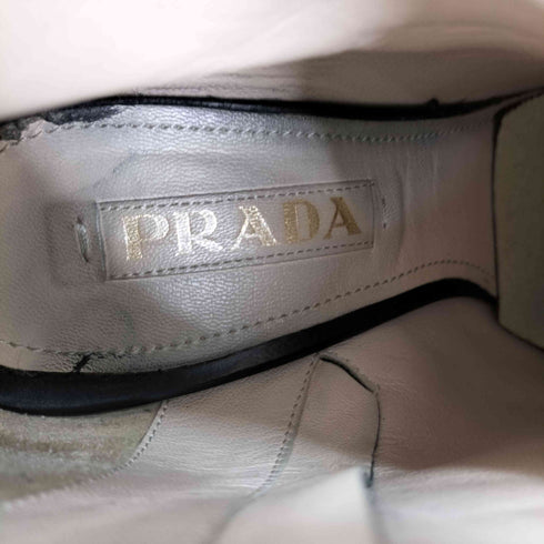プラダ PRADA ヒール ショートブーツ サイドジップ vibram裏張り レディース EUR:37