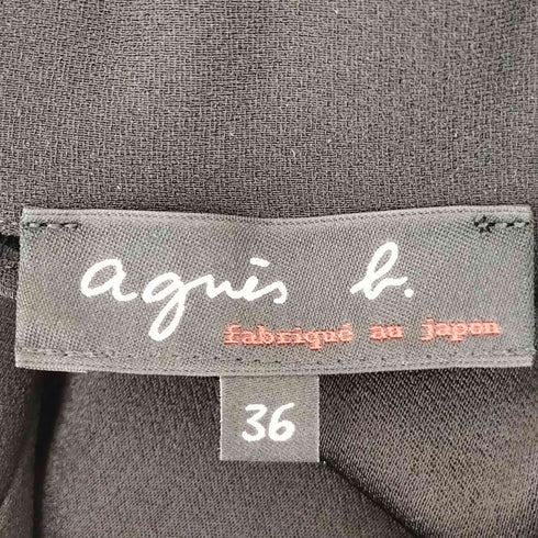 アニエスベー agnes b. プリーツ切替 シャツ 半袖ワンピース レディース FR:36