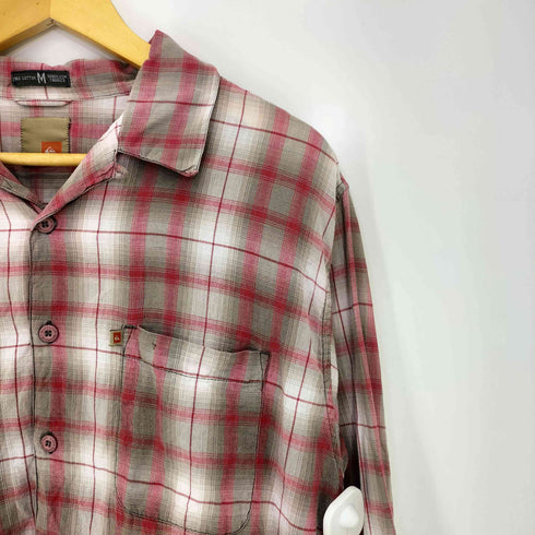 クイックシルバー Quiksilver 00s オンブレチェック オープンカラー 長袖 シャツ メンズ JPN:M
