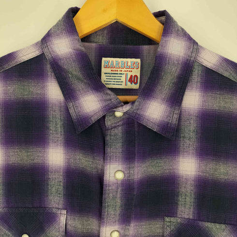 マーブルズ MARBLES シャドーチェック スナップボタン L/S レギュラーカラーシャツ メンズ JPN:L