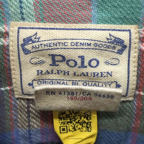 ポロラルフローレン POLO RALPH LAUREN チェック ボタンダウン ネルシャツ メンズ import:XS