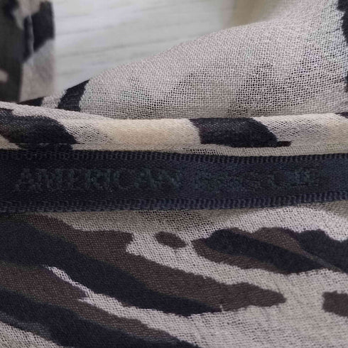 アメリカンラグシー AMERICAN RAG CIE シルク100% ゼブラ ティアード ノースリーブ ブラウス レディース