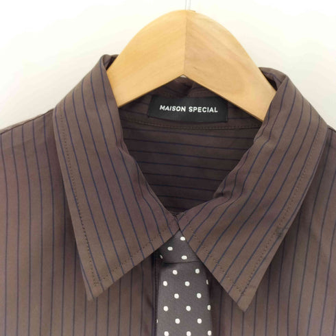 メゾンスペシャル MAISON SPECIAL 2026SS Striped Tie Shirt ストライプ ネクタイシャツ レディース FREE