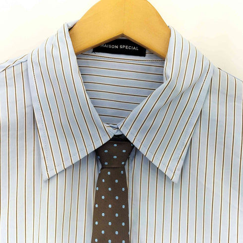 メゾンスペシャル MAISON SPECIAL 2026SS Striped Tie Shirt ストライプ ネクタイシャツ レディース FREE