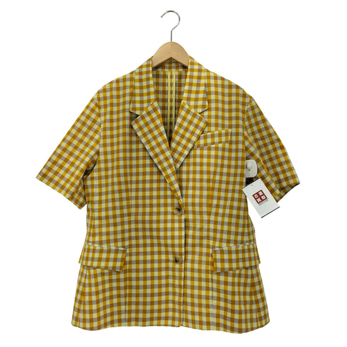 メゾンスペシャル MAISON SPECIAL Color Plaid Half Sleeve Jacket カラーチェック柄 ハーフスリーブジャケット レディース FREE