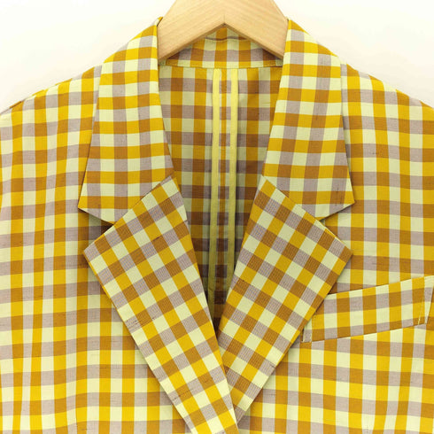 メゾンスペシャル MAISON SPECIAL Color Plaid Half Sleeve Jacket カラーチェック柄 ハーフスリーブジャケット レディース FREE