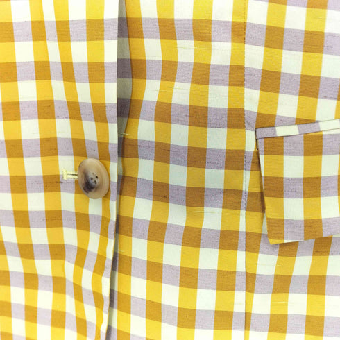 メゾンスペシャル MAISON SPECIAL Color Plaid Half Sleeve Jacket カラーチェック柄 ハーフスリーブジャケット レディース FREE