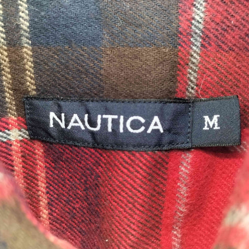 ノーティカ NAUTICA 00S ワンポイント 刺繍 ポケット チェック L/S ネル シャツ メンズ import:M
