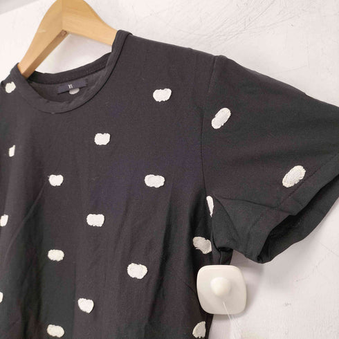 ワイズ Ys 総柄ナイロン混クルーネックTシャツ レディース