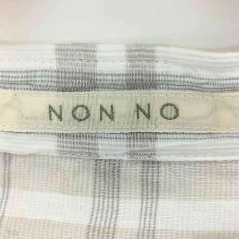 25ss NON NO ストライプ&チェックワッシャー クロップドオーバーシャツ レディース