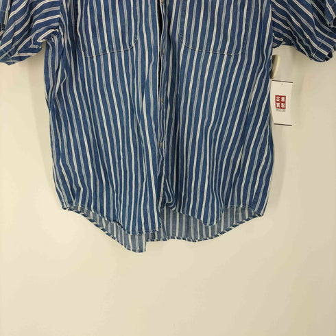 ゲス GUESS 90S USA製 ストライプ S/S ワークシャツ メンズ XXL