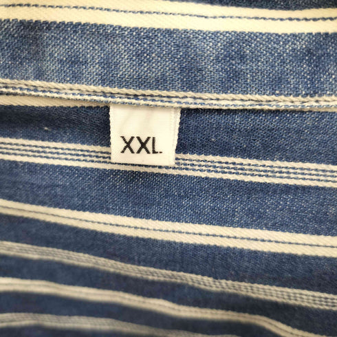 ゲス GUESS 90S USA製 ストライプ S/S ワークシャツ メンズ XXL