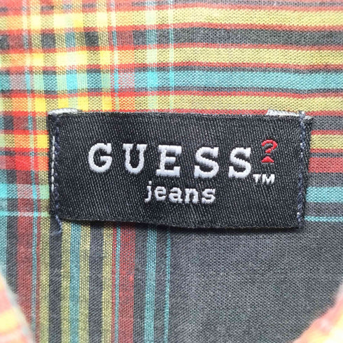 ゲスジーンズ GUESS JEANS ロゴ 刺繍 チェック L/S ボタンダウン シャツ メンズ