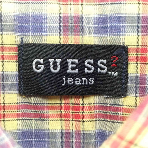 ゲスジーンズ GUESS JEANS ロゴ 刺繍 チェック L/S ボタンダウン シャツ メンズ