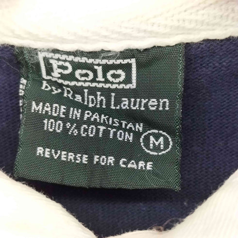 ポロバイラルフローレン Polo by RALPH LAUREN 80-90S 緑タグ ポニー 刺繍 ボーダー L/S ラガー シャツ レディース KIDS M