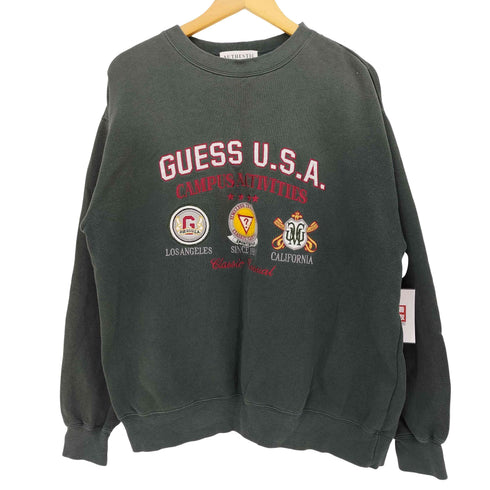 ゲスジョージズマルシアーノ GUESS BY GEORGES MARCIANO 90S 韓国製 ロゴ 刺繍 クルーネック スウェット メンズ import:L