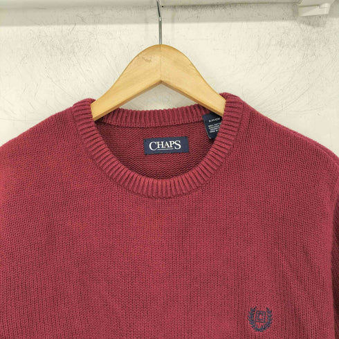 チャップスラルフローレン CHAPS RALPH LAUREN エンブレム刺繍 ヘリンボーン コットンニット メンズ import:S