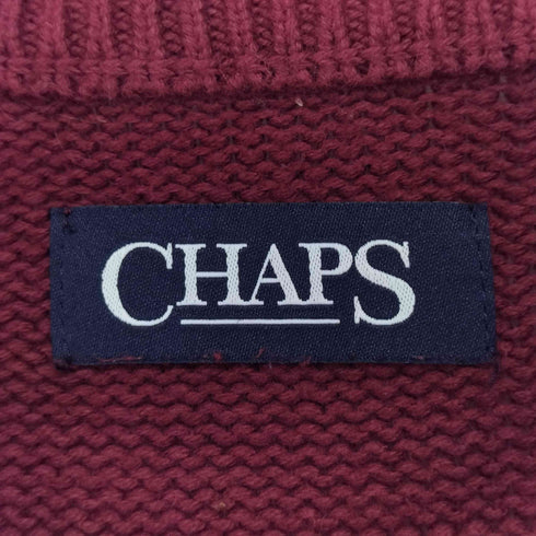 チャップスラルフローレン CHAPS RALPH LAUREN エンブレム刺繍 ヘリンボーン コットンニット メンズ import:S