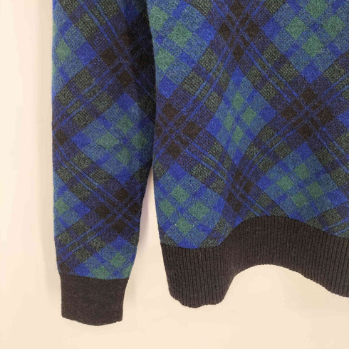 ブルックスブラザーズ BROOKS BROTHERS ナイロンブレンド ブラックウォッチ ショルダーボタン クルーネックセーター レディース import:M