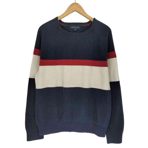 トミーヒルフィガー TOMMY HILFIGER トリコロール ボーダー コットンニット メンズ JPN:L