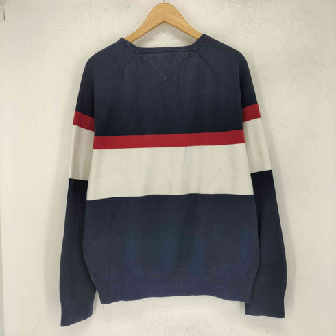 トミーヒルフィガー TOMMY HILFIGER トリコロール ボーダー コットンニット メンズ JPN:L