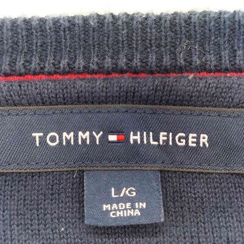 トミーヒルフィガー TOMMY HILFIGER トリコロール ボーダー コットンニット メンズ JPN:L