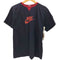 ナイキ NIKE 00S グレータグ センター ロゴ プリント 前V リンガー S/S Tシャツ メンズ import:M