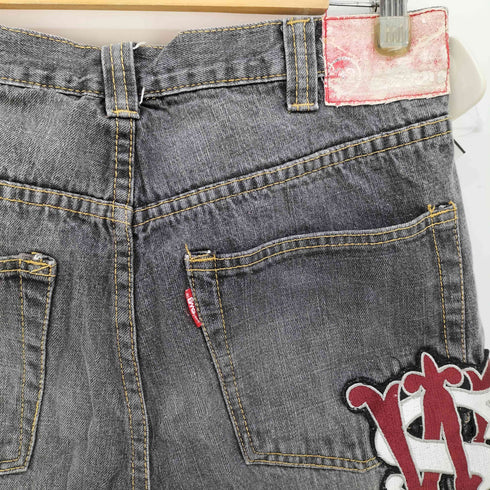 スワッガー SWAGGER 90S 初期 背面 ロゴ 刺繍 ダメージ加工 ブラック デニム メンズ 32