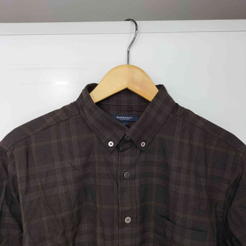 バーバリーロンドン BURBERRY LONDON ウール100 ボタンダウン チェックシャツ メンズ import:L