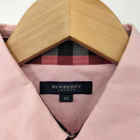 バーバリーロンドン BURBERRY LONDON ホース刺繍 レギュラーカラー 半袖 ストライプシャツ メンズ import:M