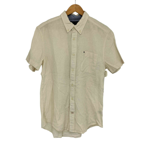 トミーヒルフィガー TOMMY HILFIGER リネンコットンシャツ メンズ import:L