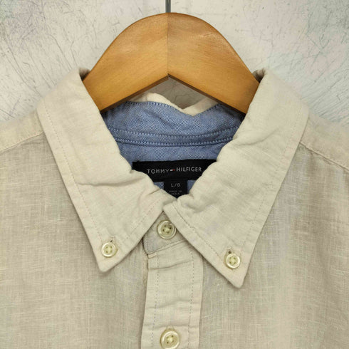 トミーヒルフィガー TOMMY HILFIGER リネンコットンシャツ メンズ import:L